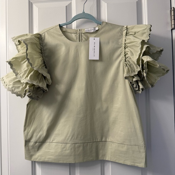 NWT Harshman Juliette Blouse in Soft Green - Picture 5 of 9